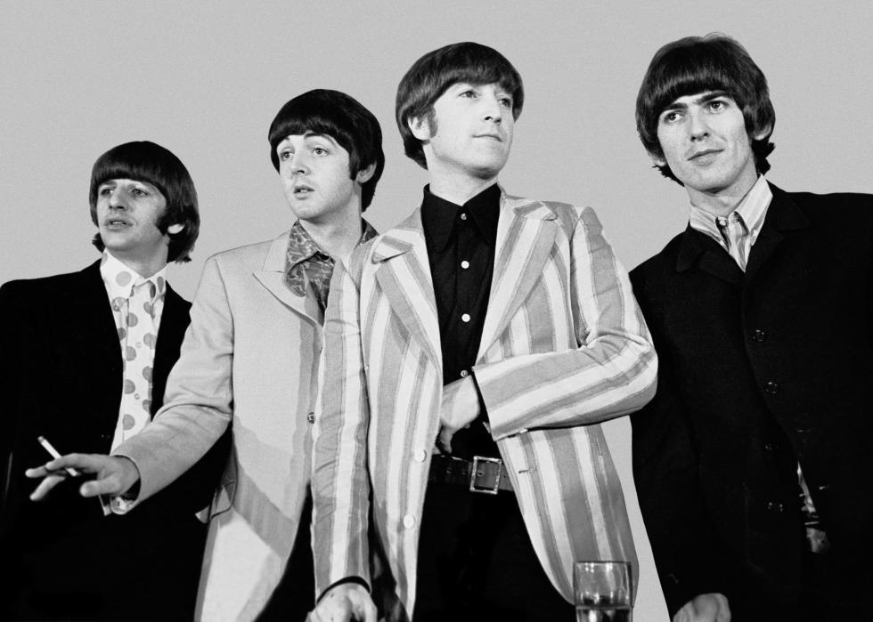 The Beatles during a press conference.