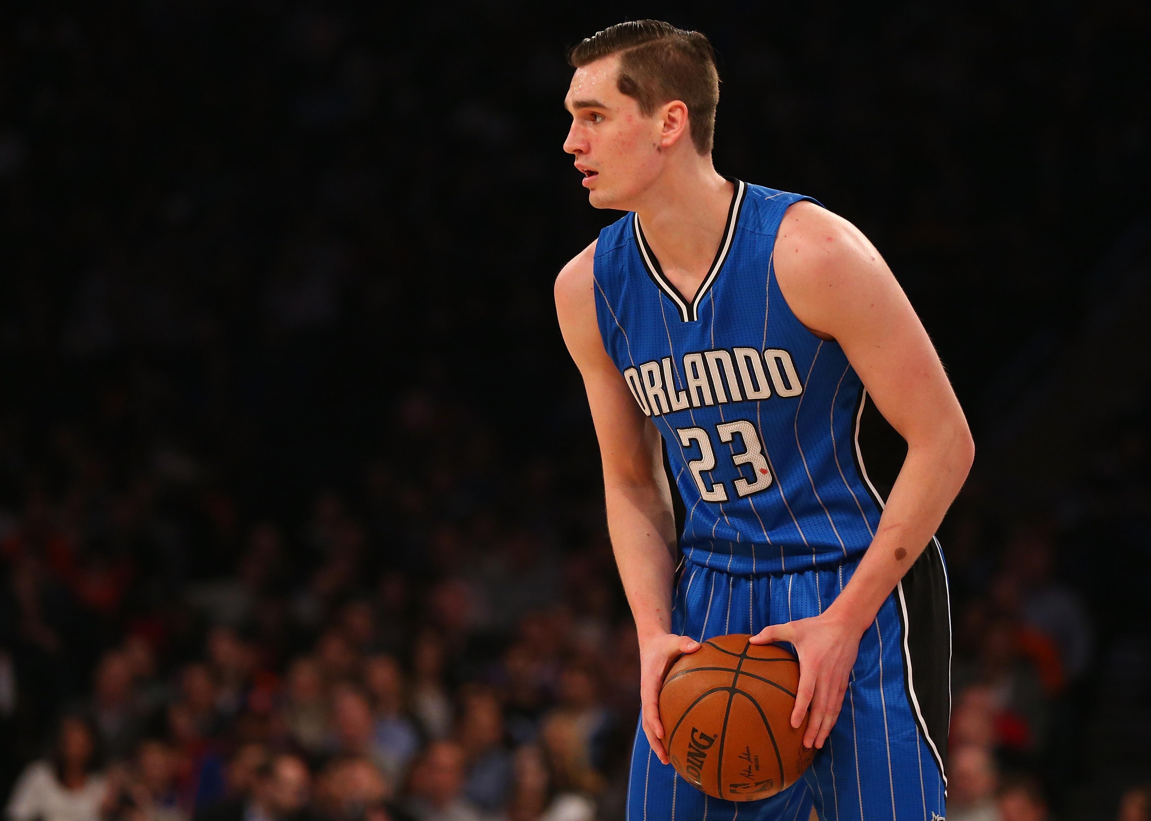 Mario Hezonja on court at Madison Square Garden.