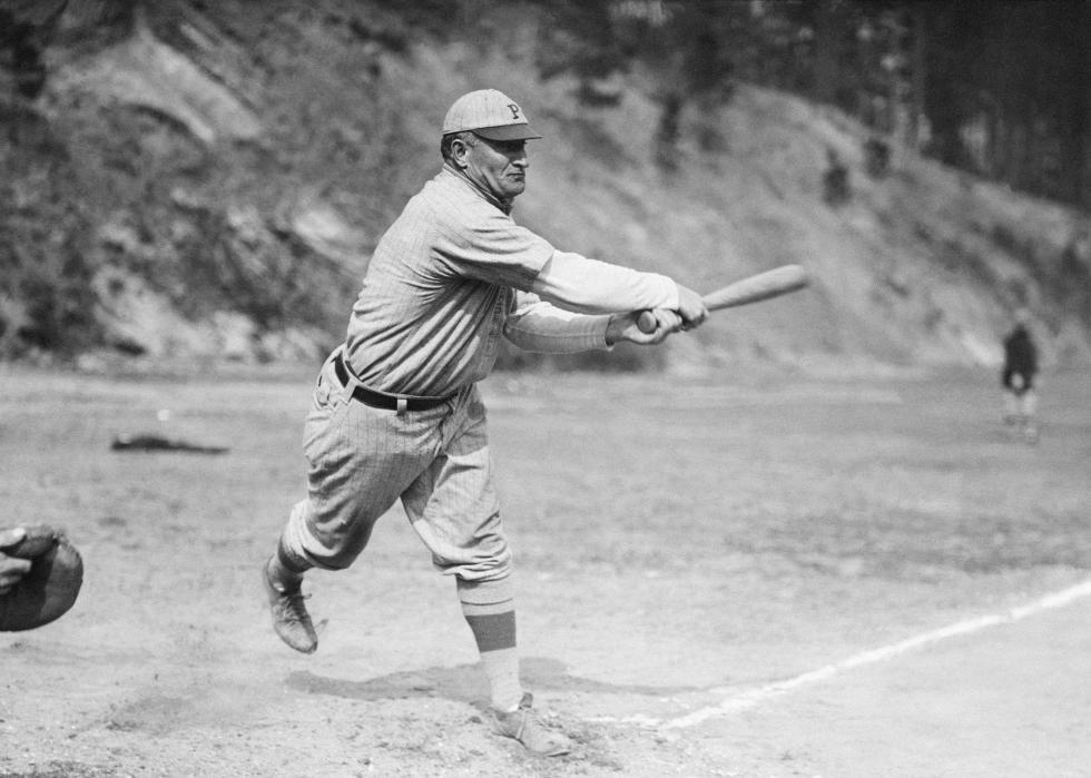 Honus Wagner in batting action