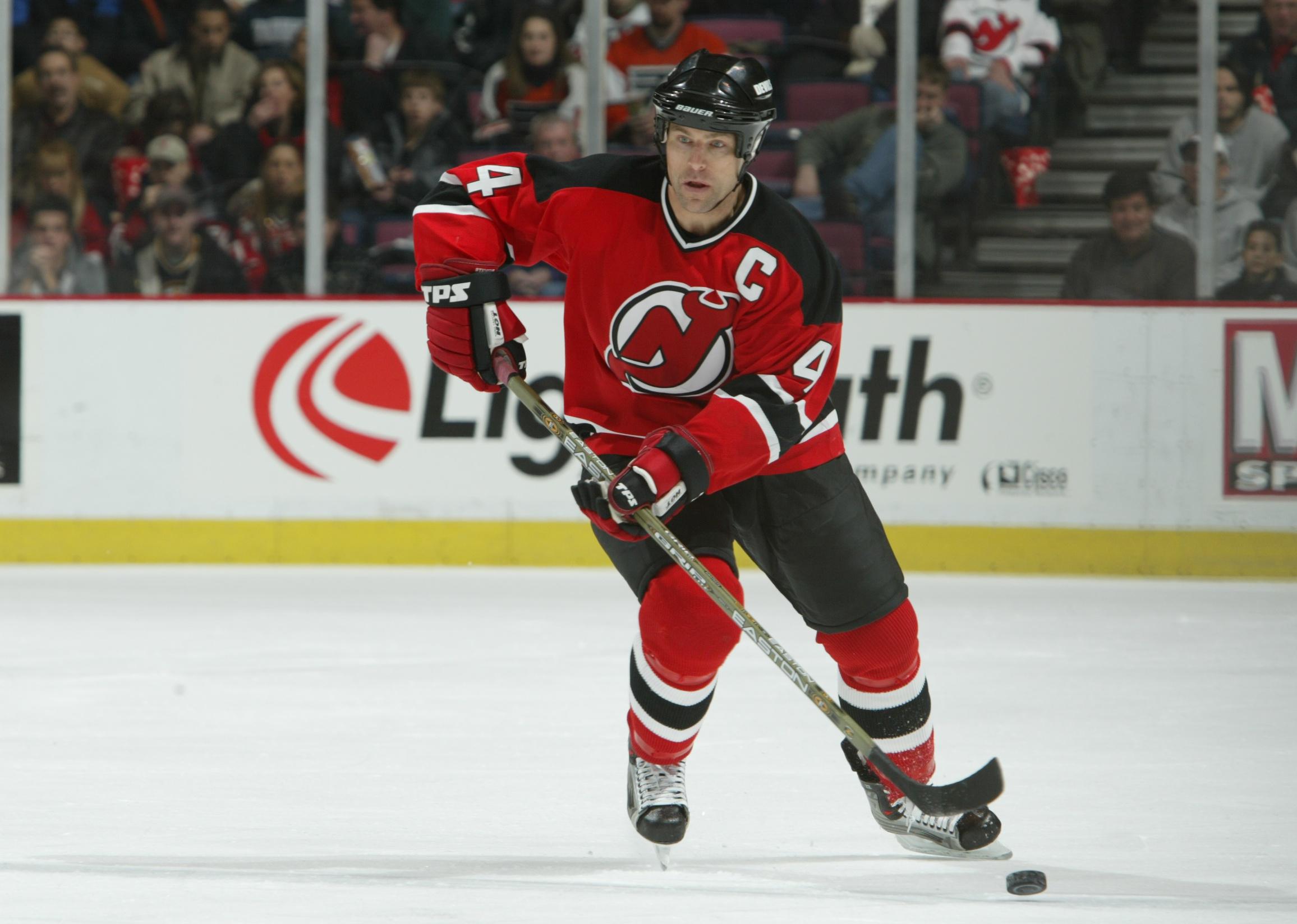 Scott Stevens of the New Jersey Devils skates on the ice.