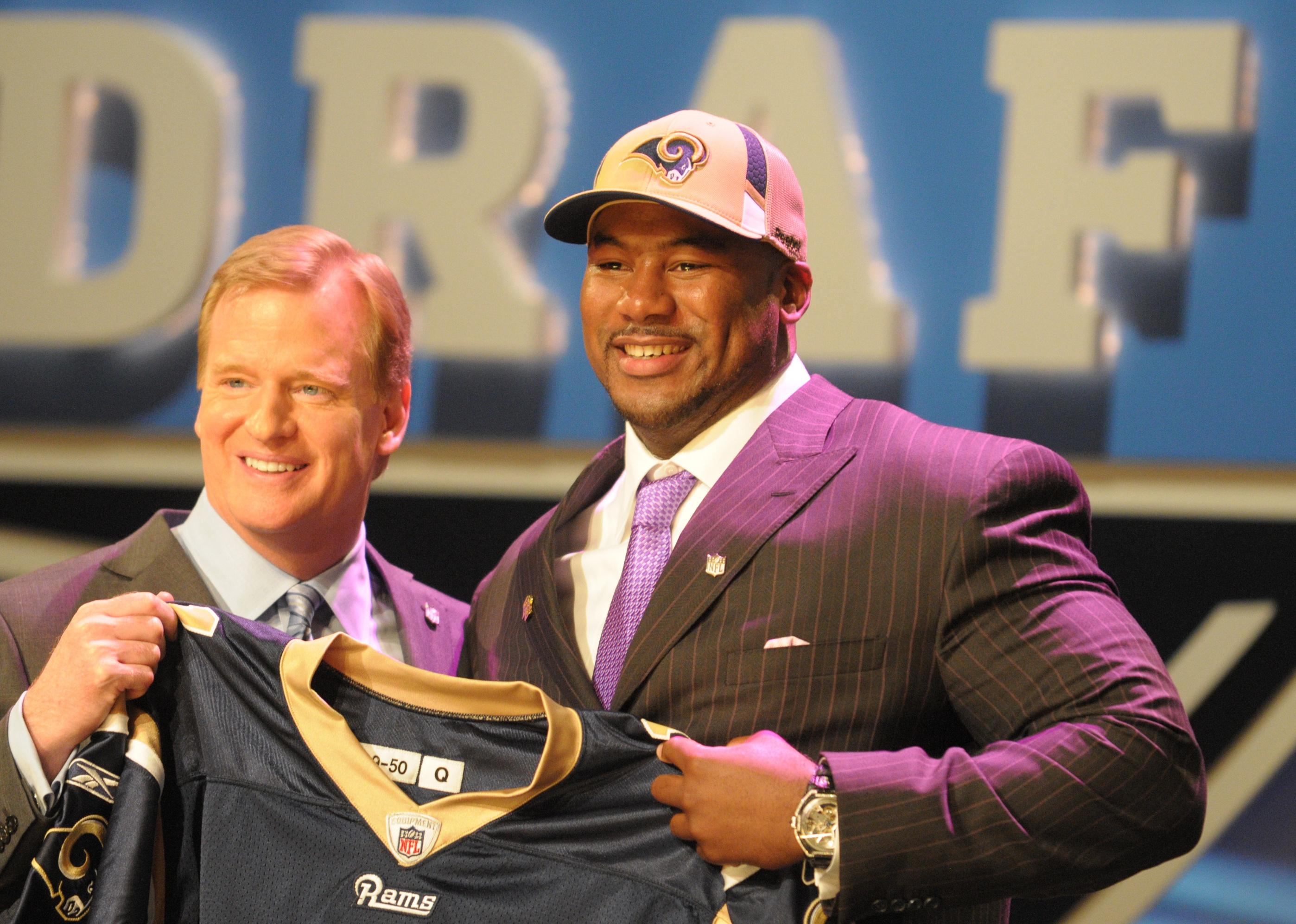 Jason Smith of Baylor University during NFL Draft Day.
