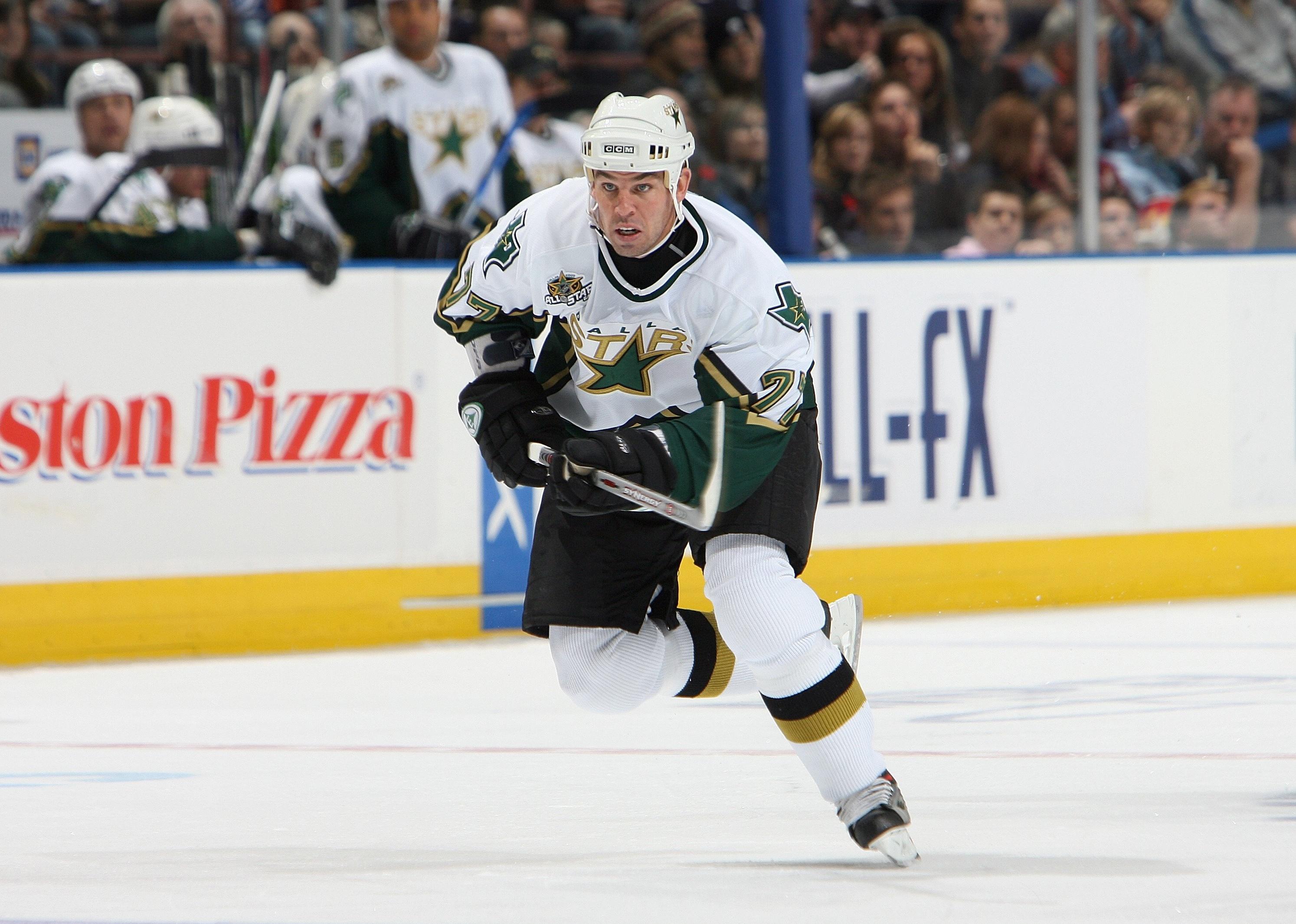 Matthew Barnaby of the Dallas Stars skates on the ice.