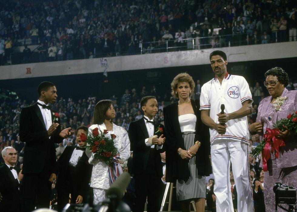 Julius Eving at his retirement ceremony