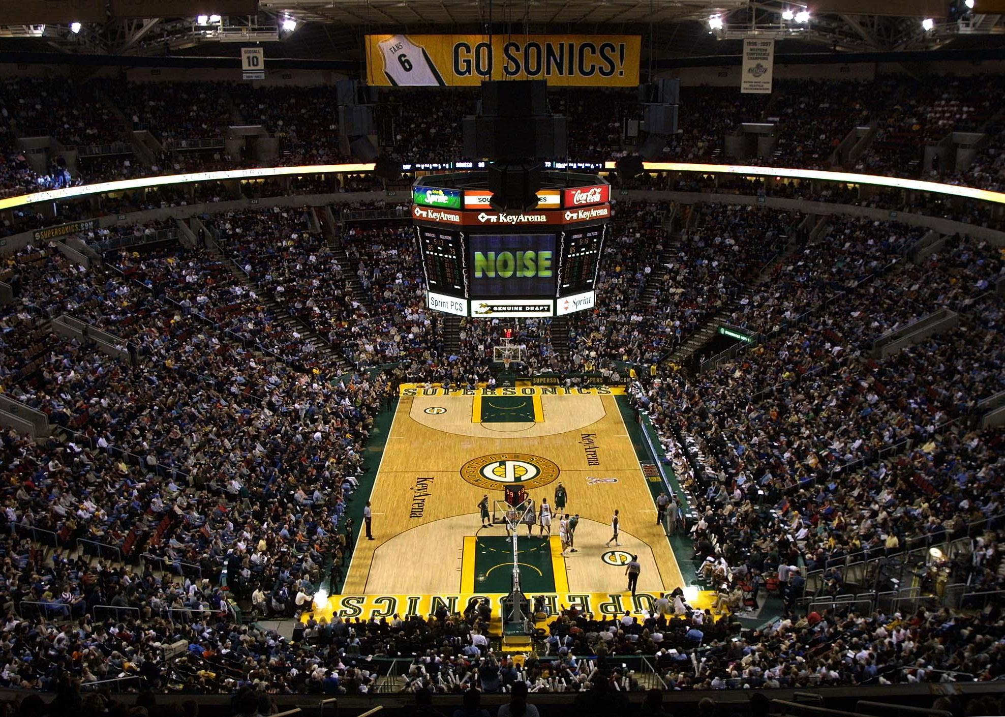 Interior shot of Key Arena in Seattle.