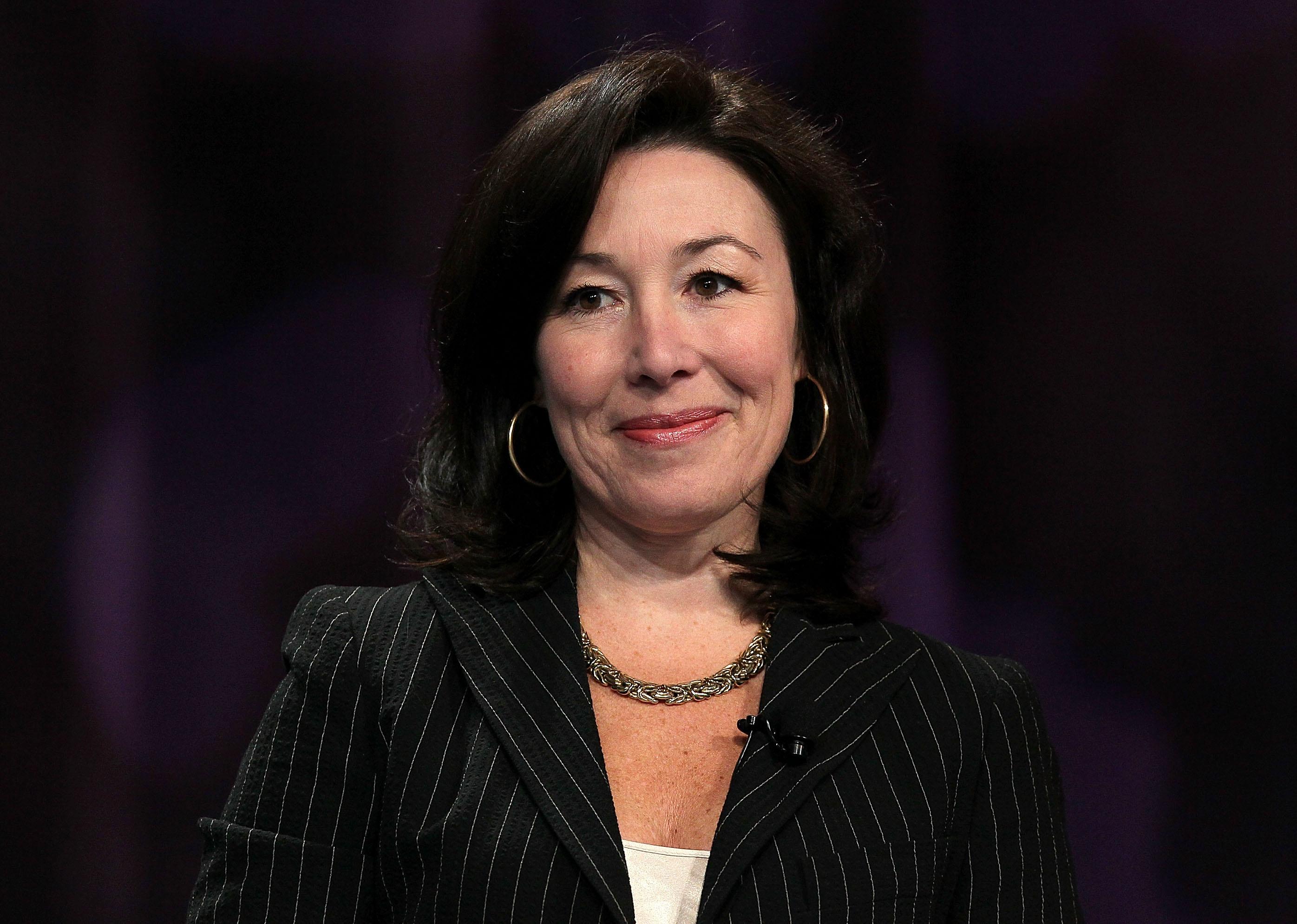 Safra Catz prepares to deliver a keynote address