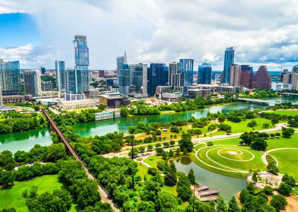 Aerial view of Austin, Texas.