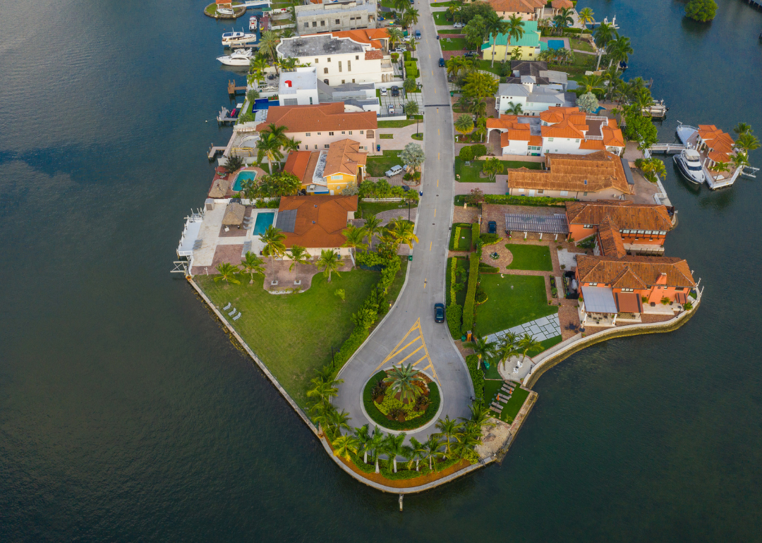 Large homes on the water.
