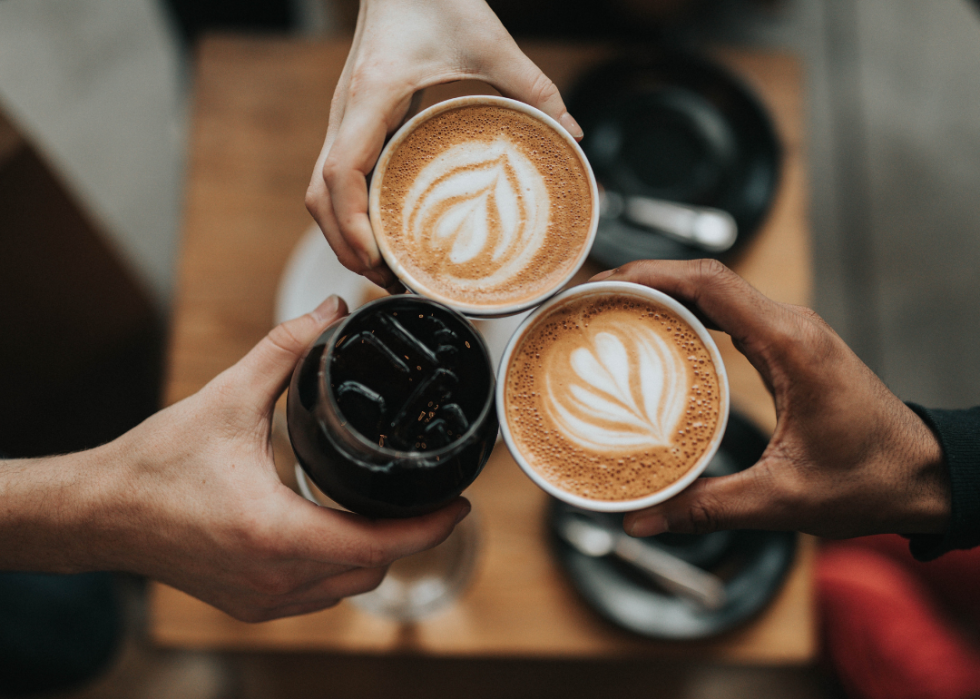 Coffees and soda from above.