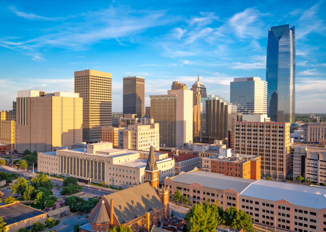 An Oklahoma City downtown cityscape.