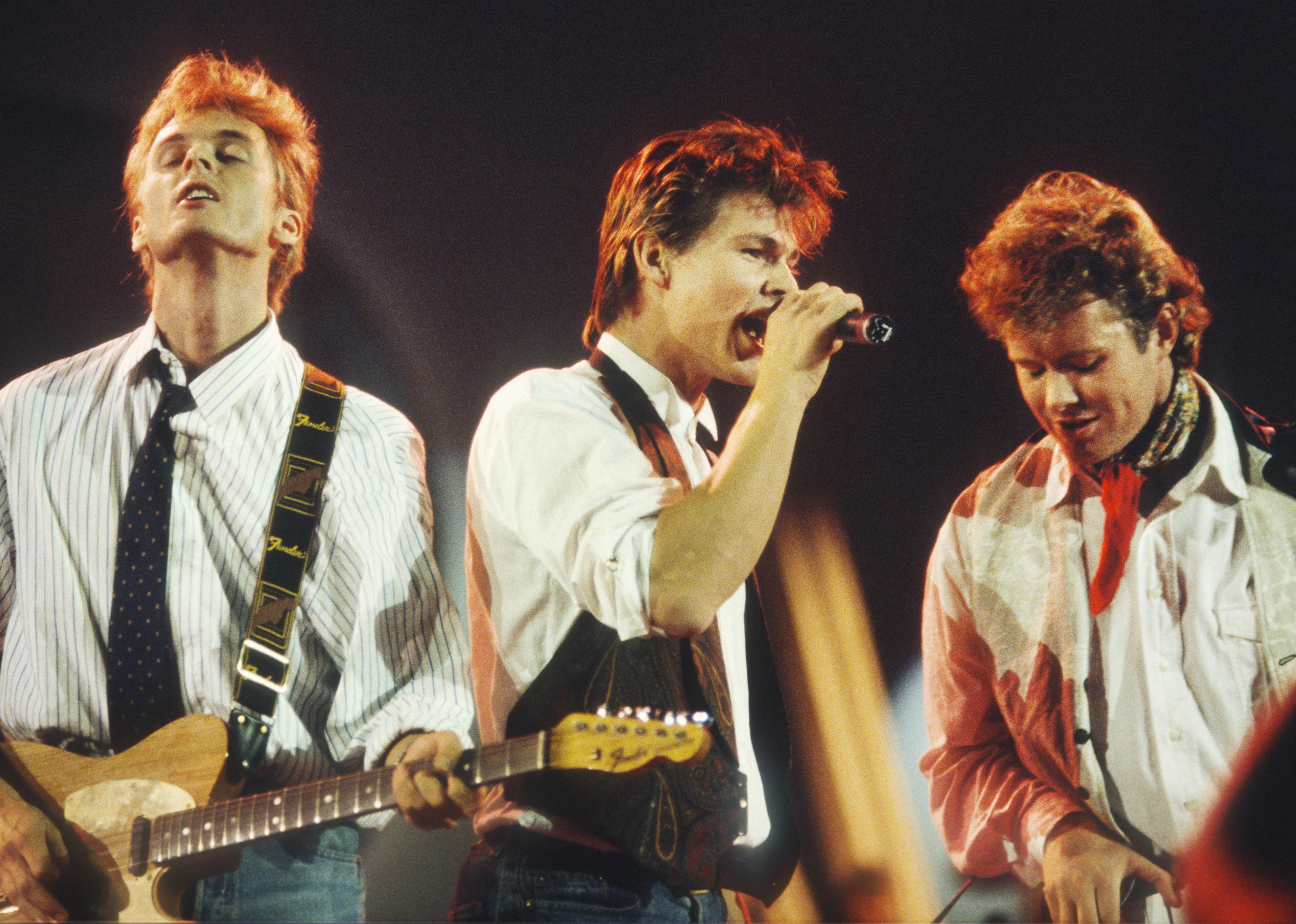 A-ha performing onstage.