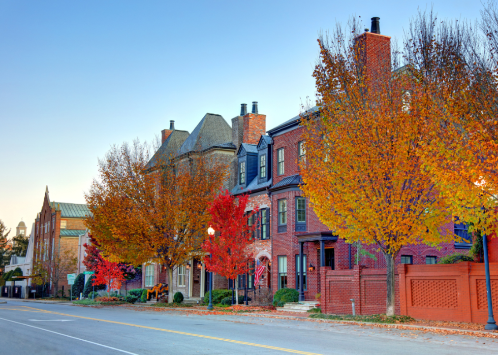 Multi-level brick homes in Franklin, Tennessee.