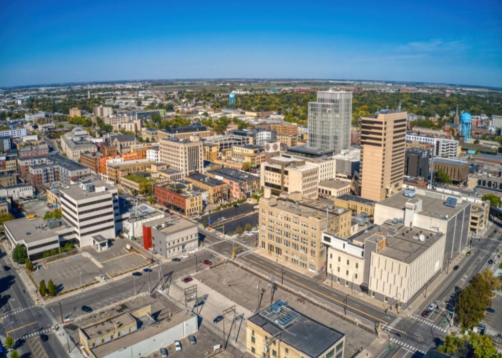 Aerial view of downtown Fargo, North Dakota.