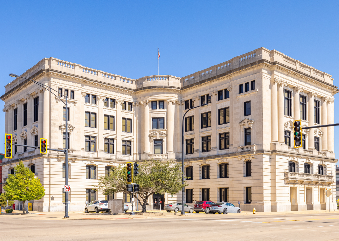 Historic courthouse and downtown Danville, IL.