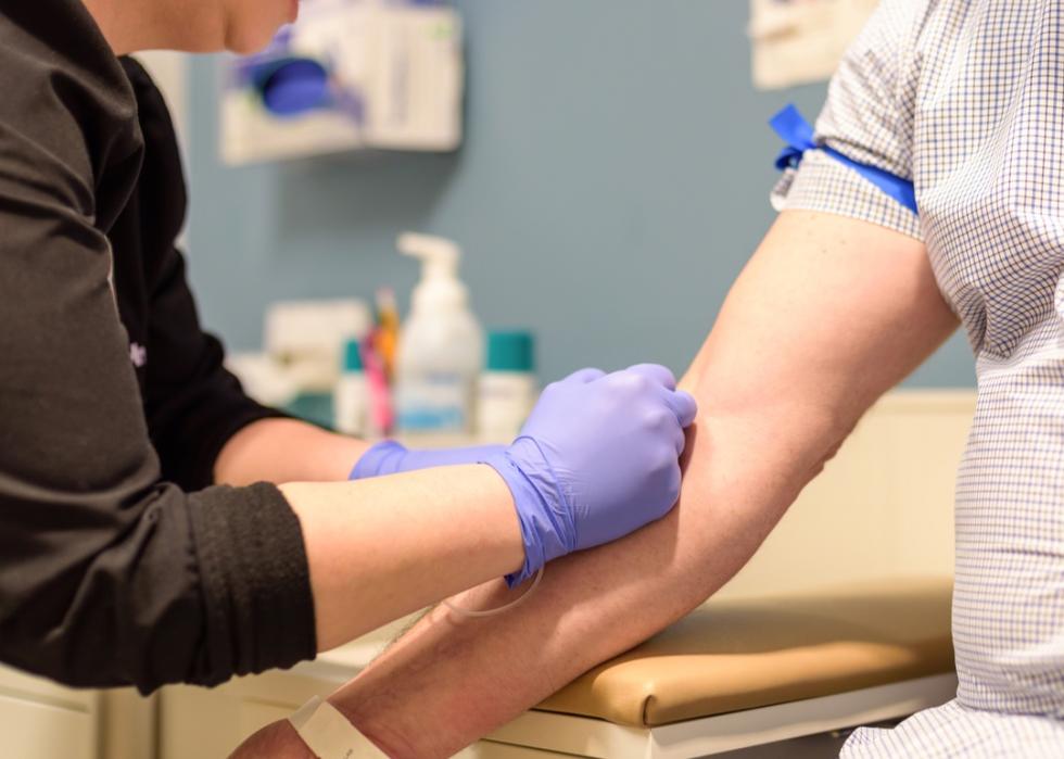 Man getting blood test.