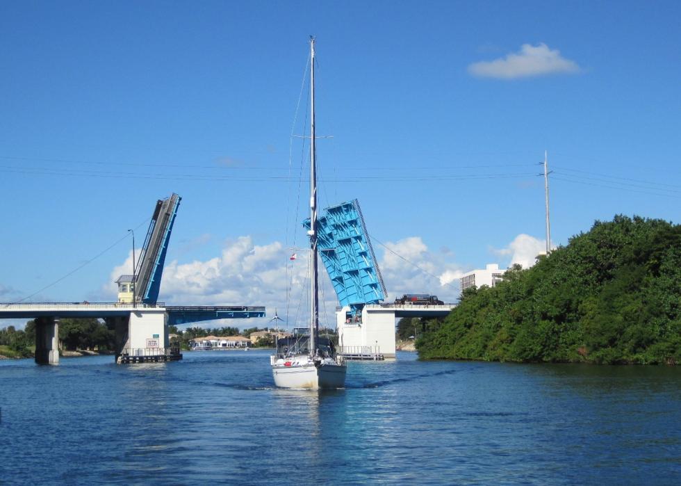 Parker Drawbridge over the Intracoastal Waterway, in North Palm Beach, Florida.
