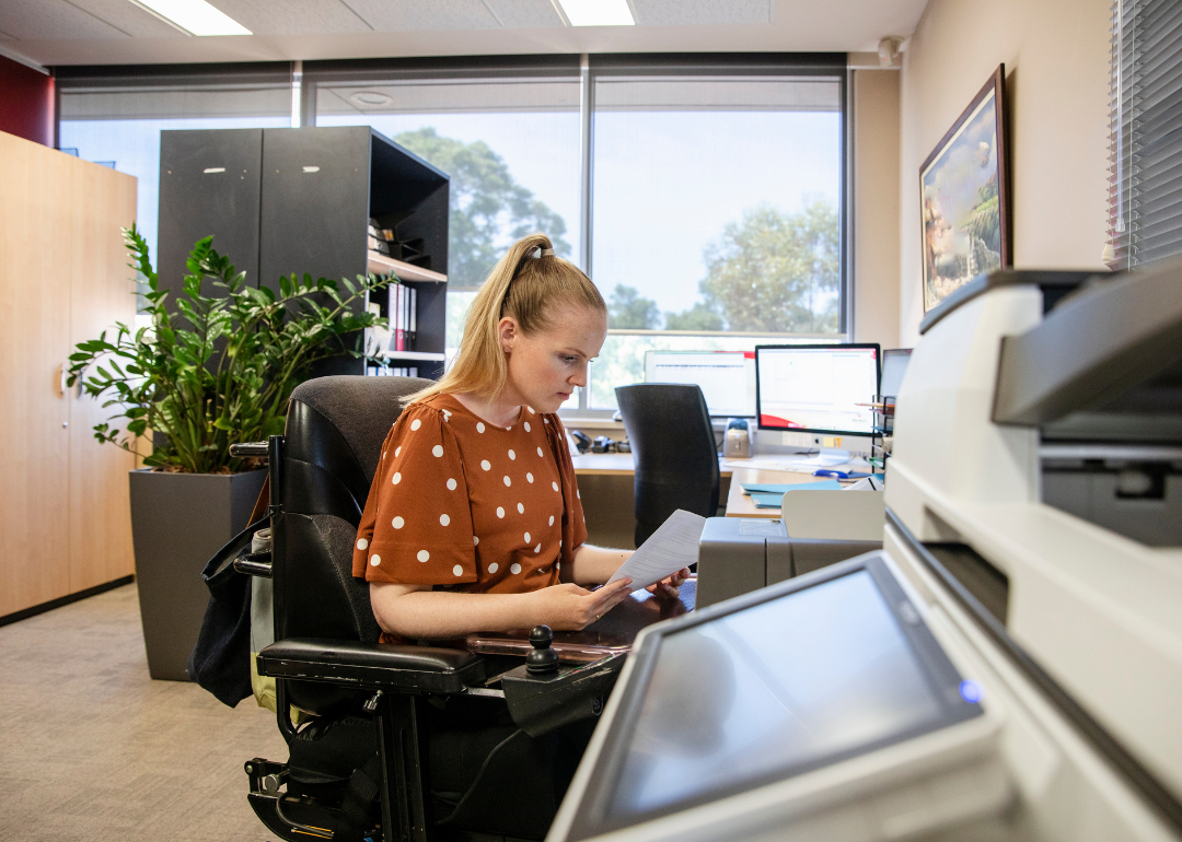 A person working in an office.