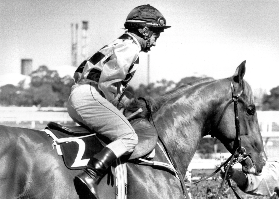 Bill Shoemaker on horseback