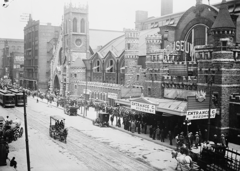 Exterior shot of the Chicago Coliseum
