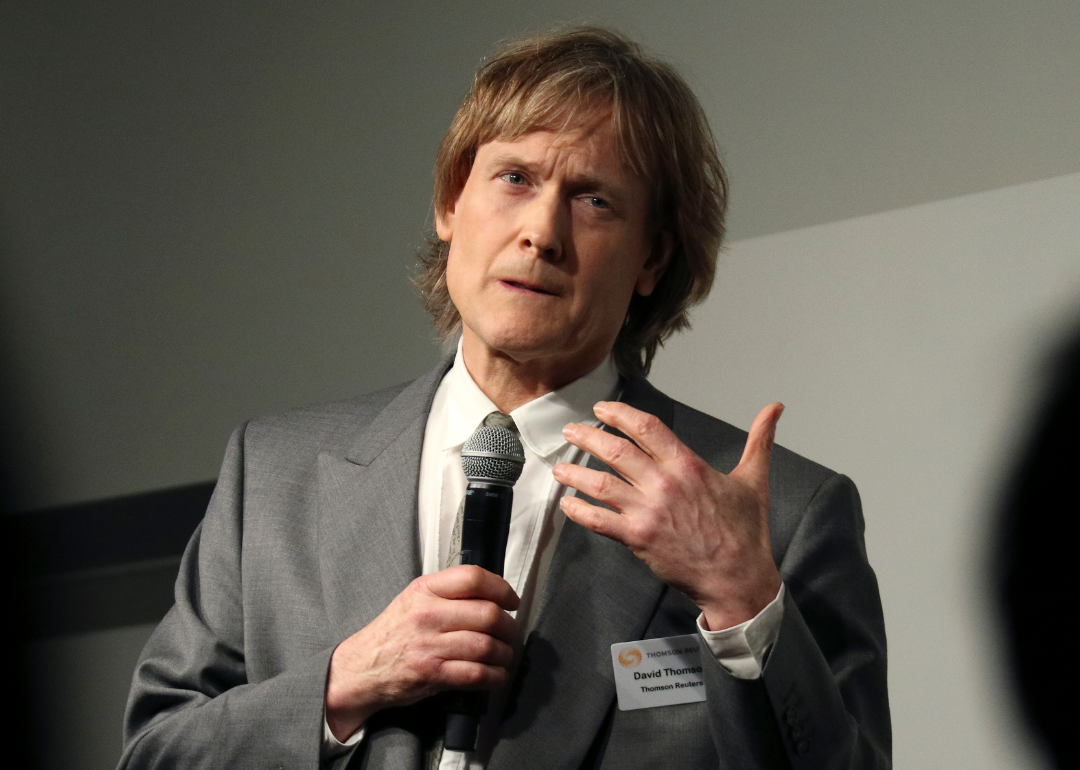David Thomson speaking at event.