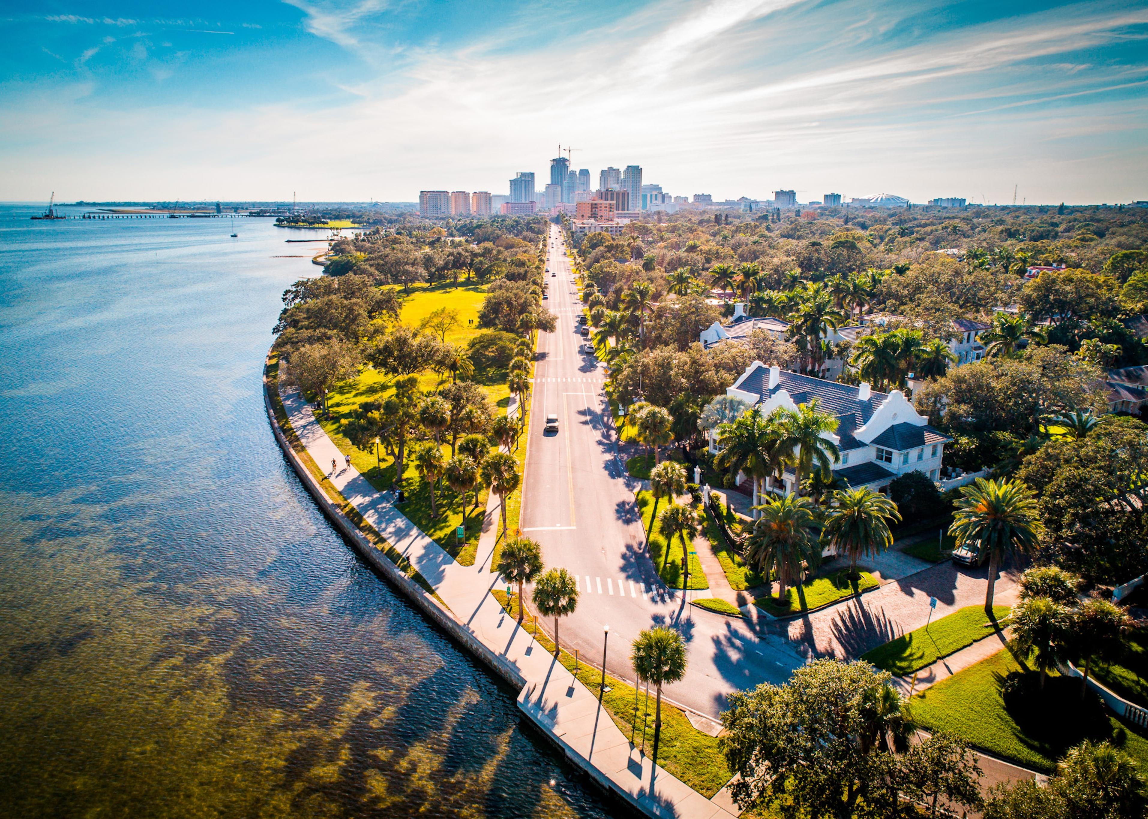 The scenic road to downtown Saint Petersburg.