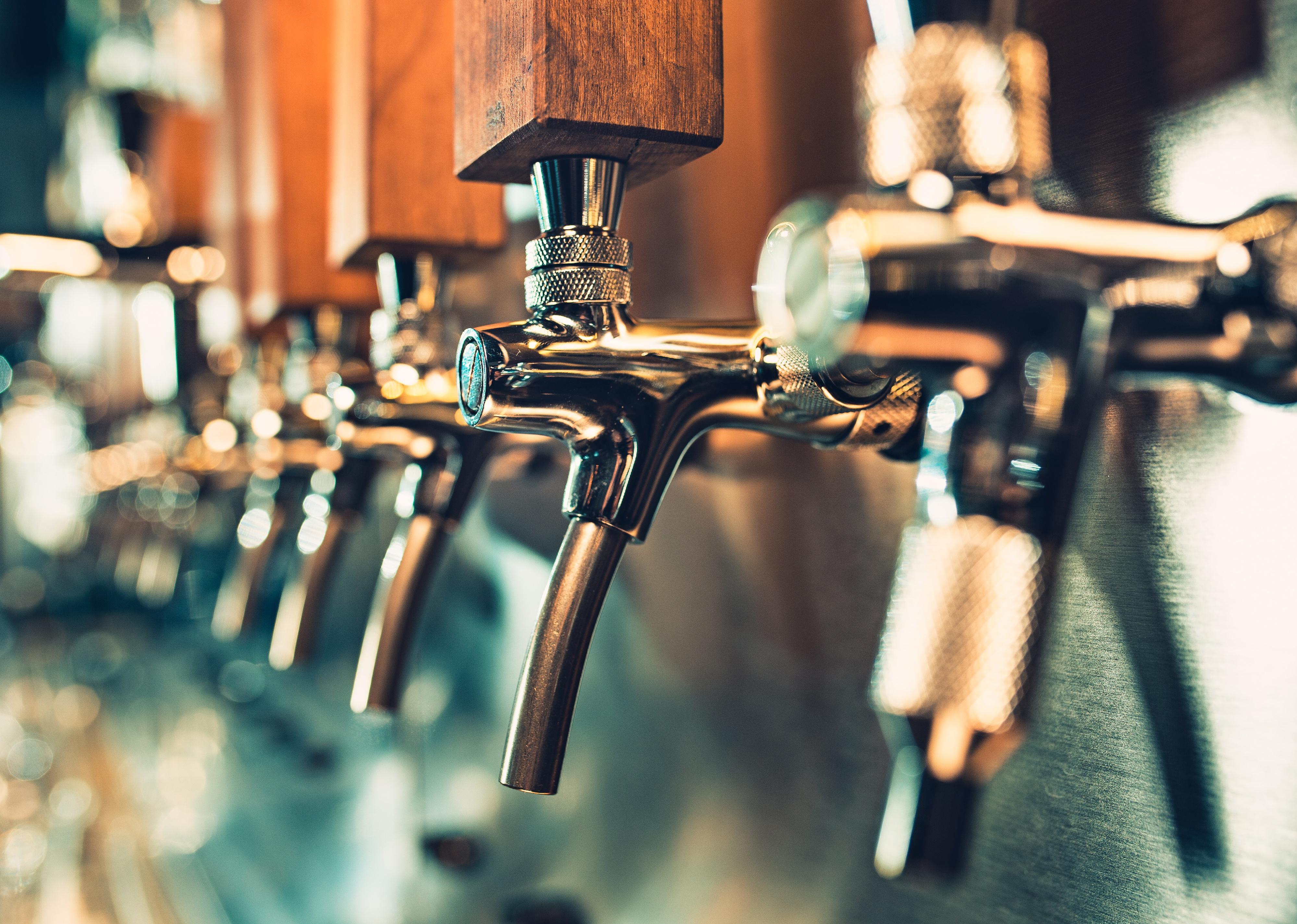 Beer taps in a pub