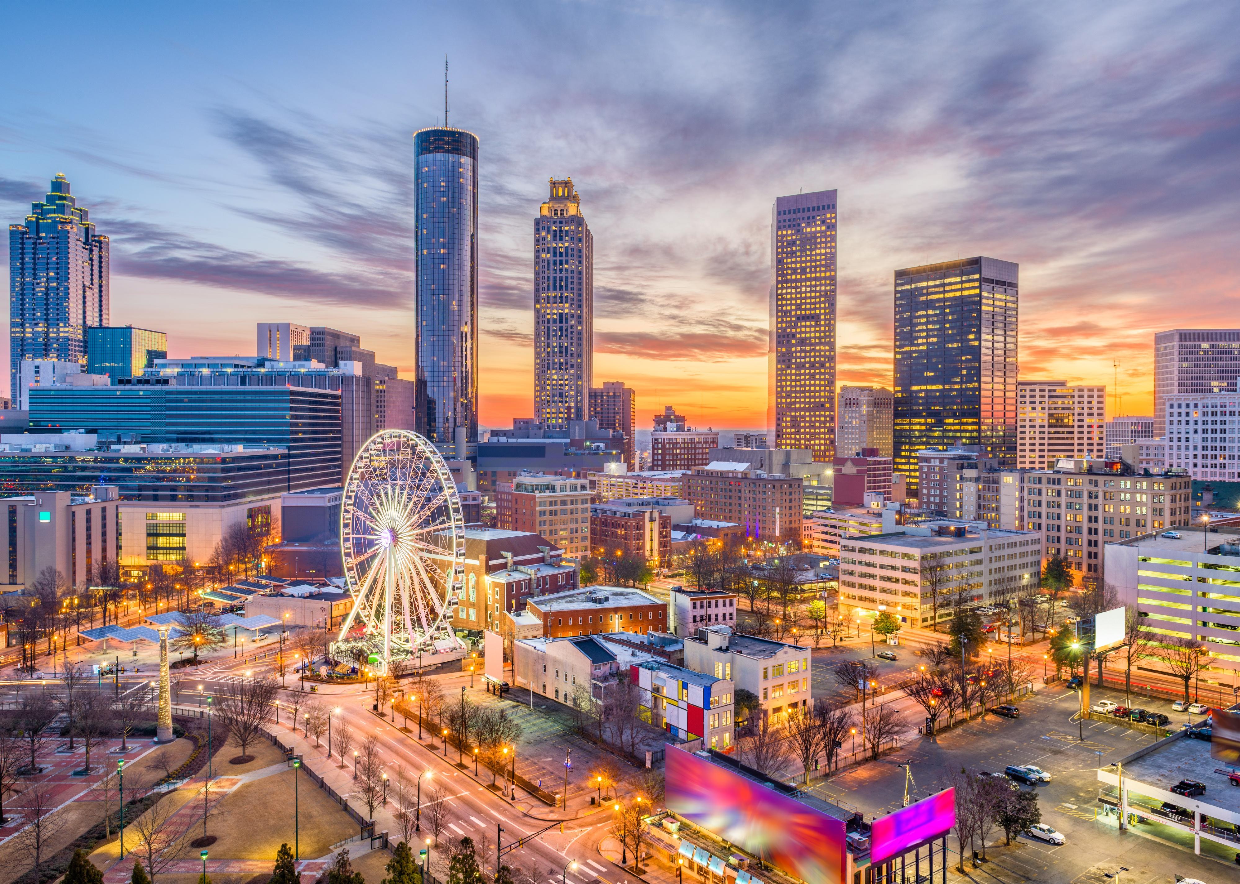 Downtown Atlanta skyline.