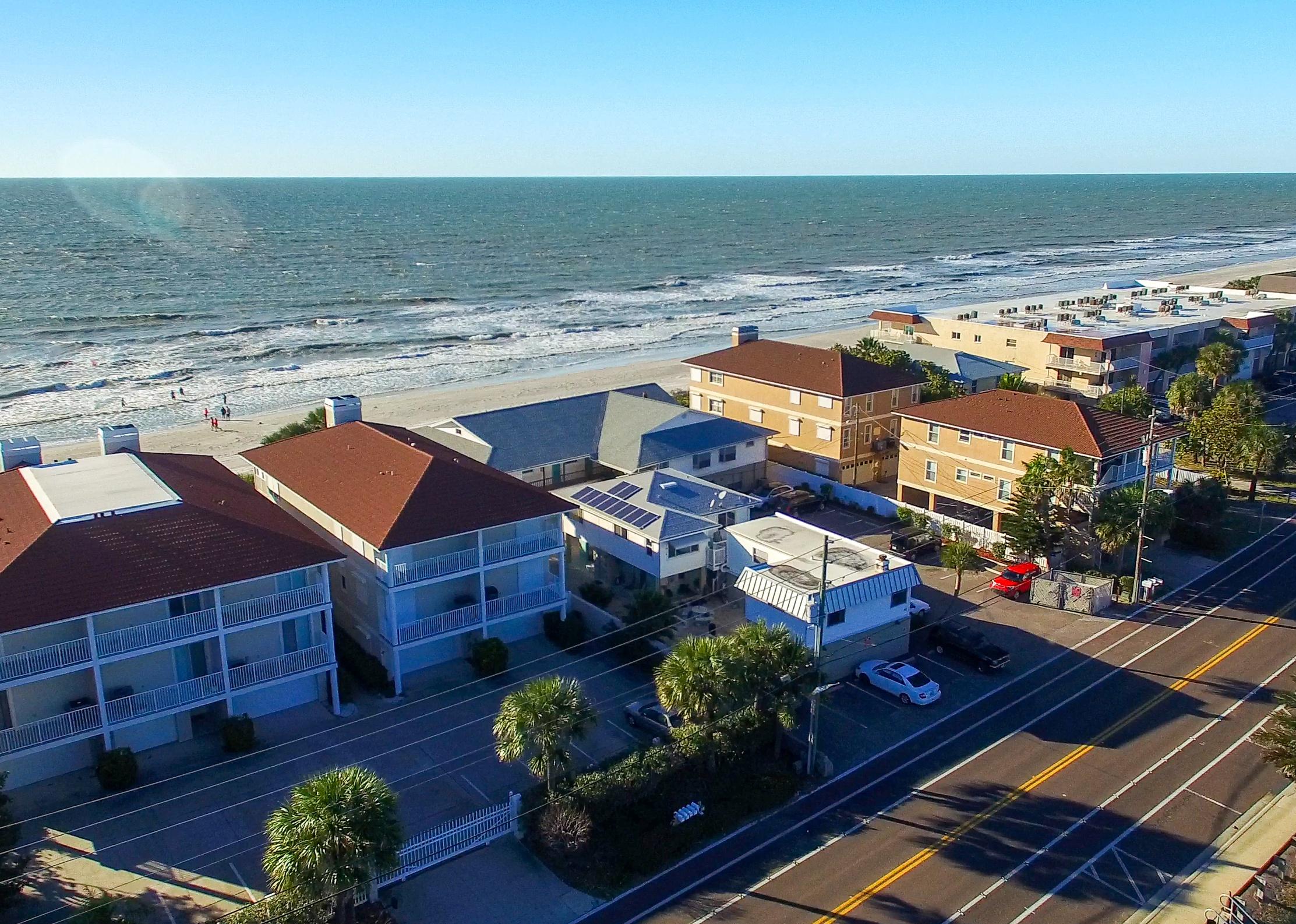River and landscape of Indian Shores, Florida coastline aerial view.