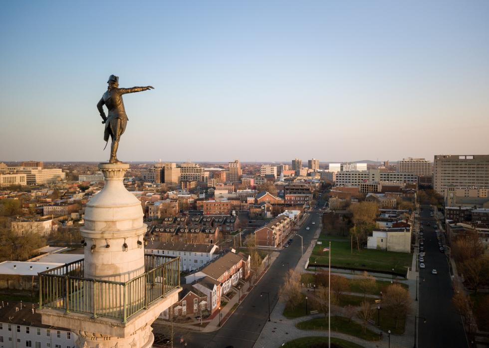 Aerial view of Trenton, New Jersey.
