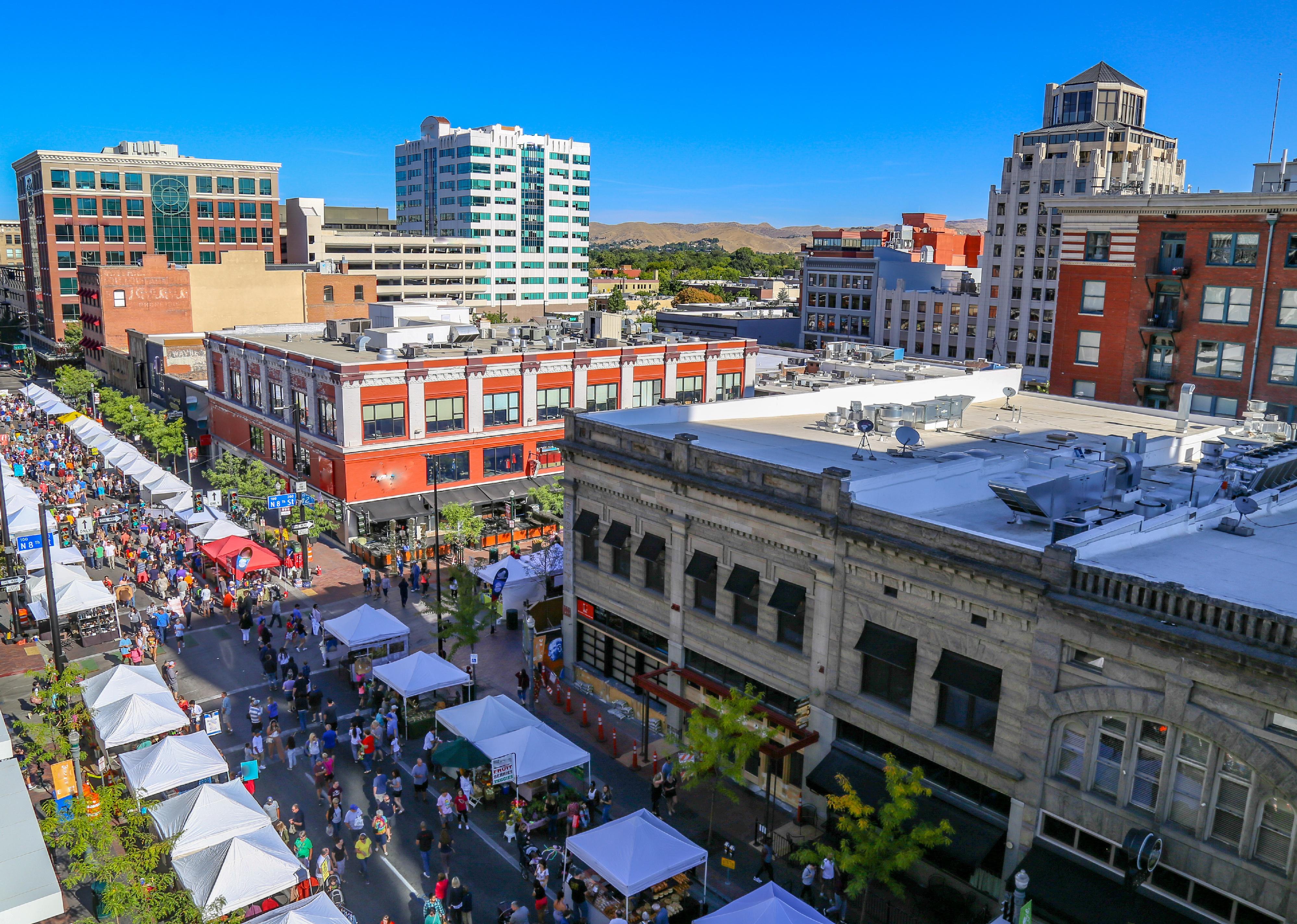 Downtown Boise, Idaho, farmer's market.