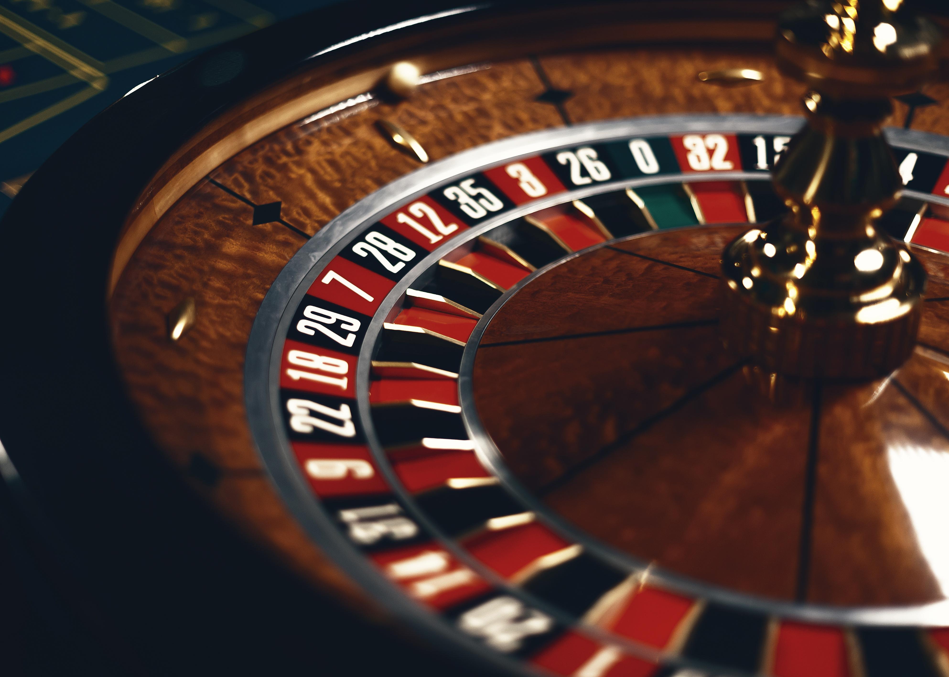 Roulette table in casino.