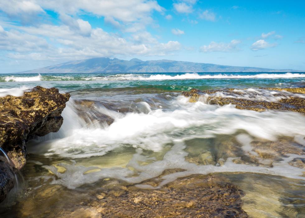 Honokowai Beach Park coastline.