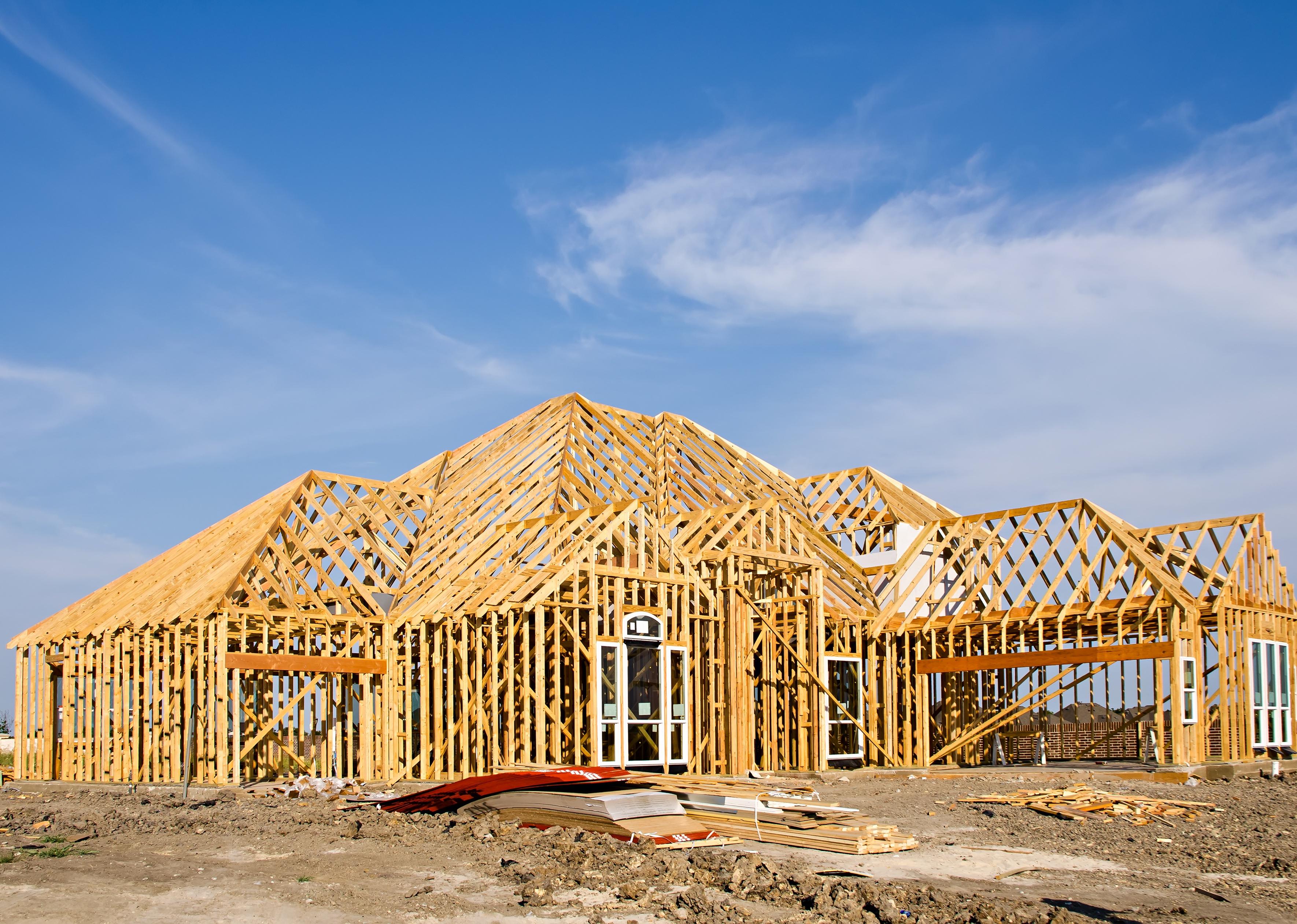 New home construction framing.