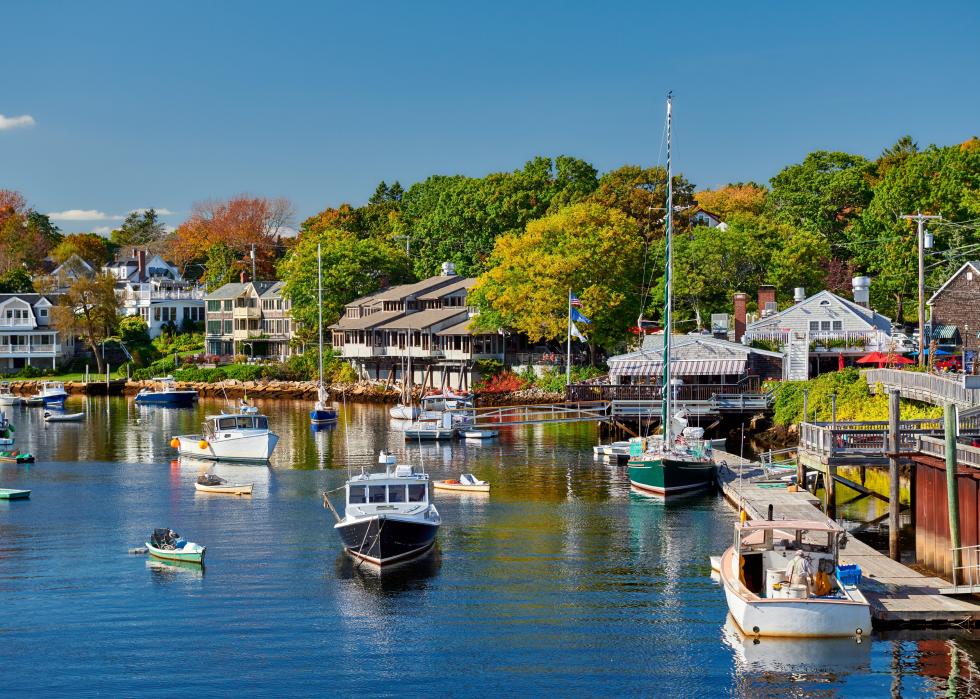 Fishing boats docked in Perkins Cove.