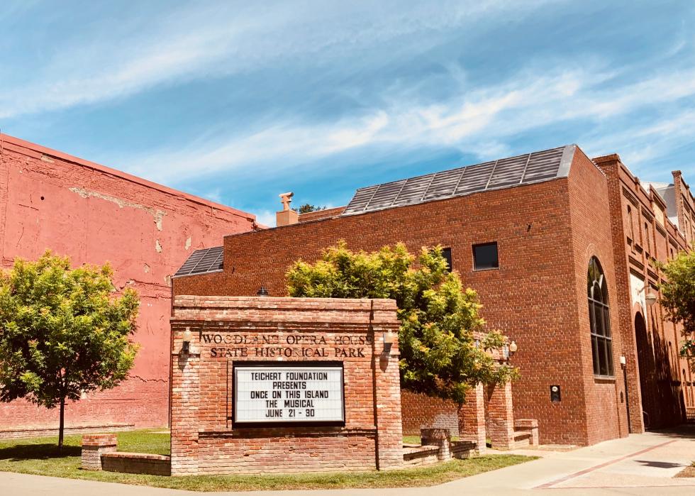 Woodland Opera House State Historic Park on a sunny day.