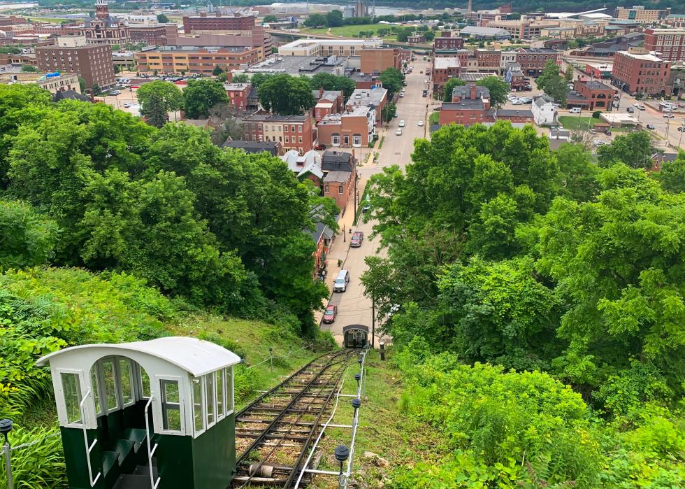 Colorful landscape photo of a small railway in Dubuque, Iowa