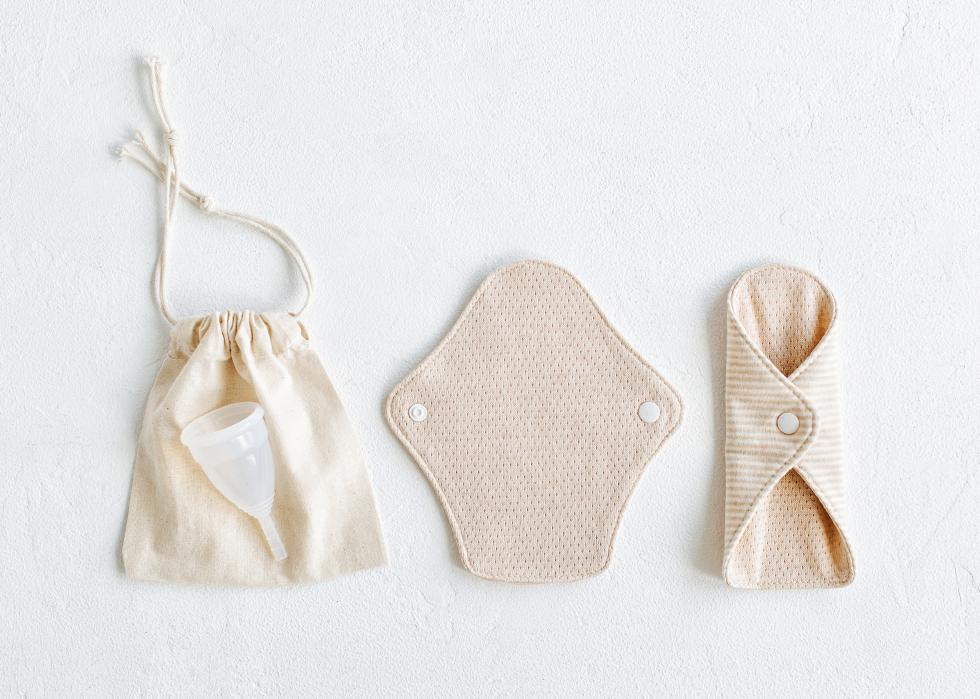 Reusable cloth pads and menstrual cup