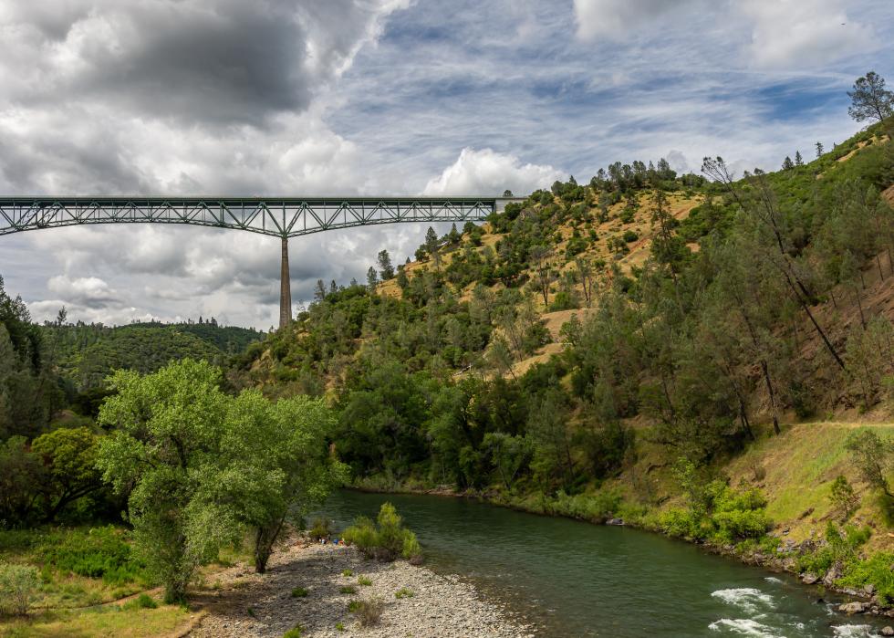 Foresthill Bridge at Auburn State Recreation Area in California.