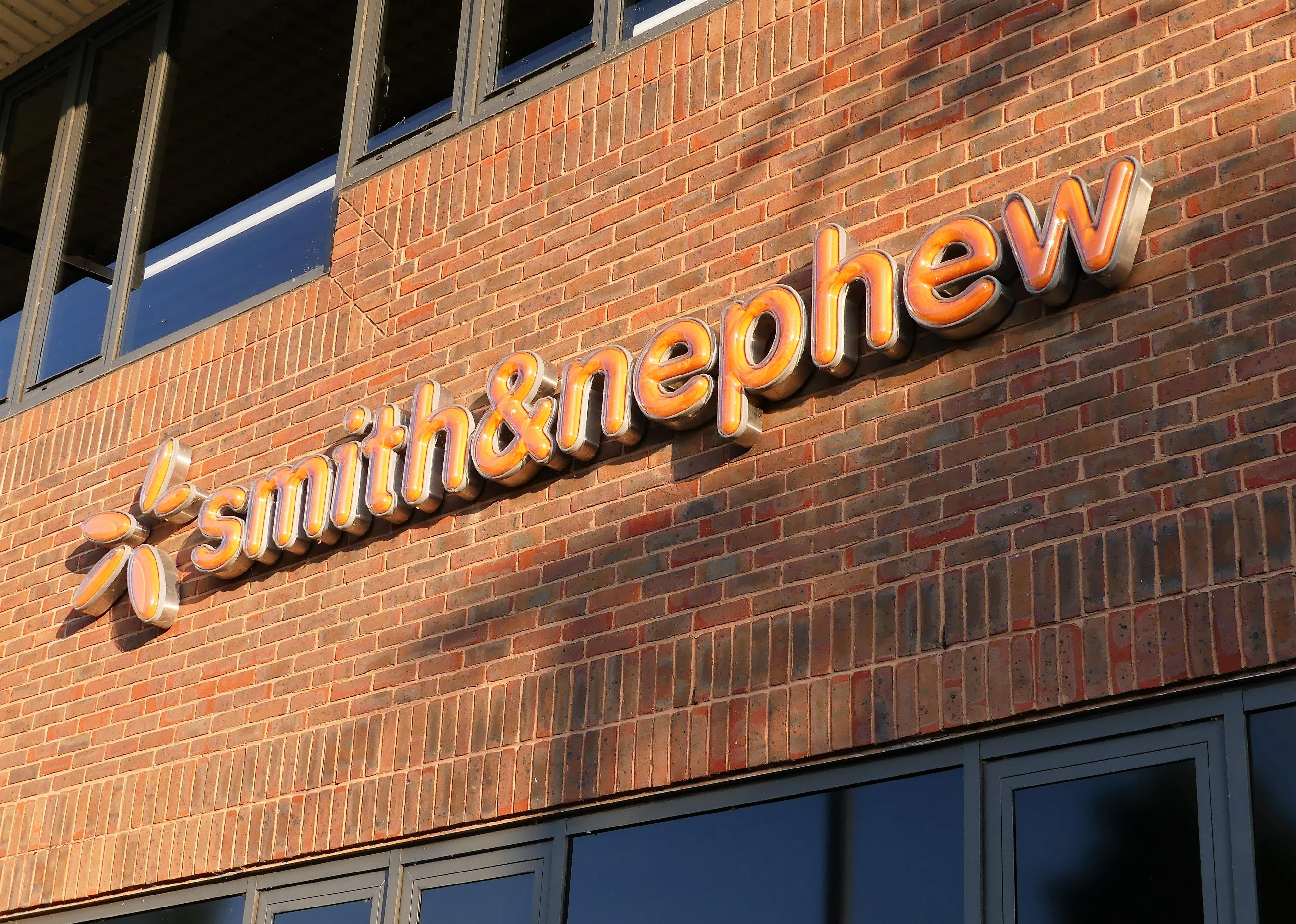 Smith & Nephew company logo sign.