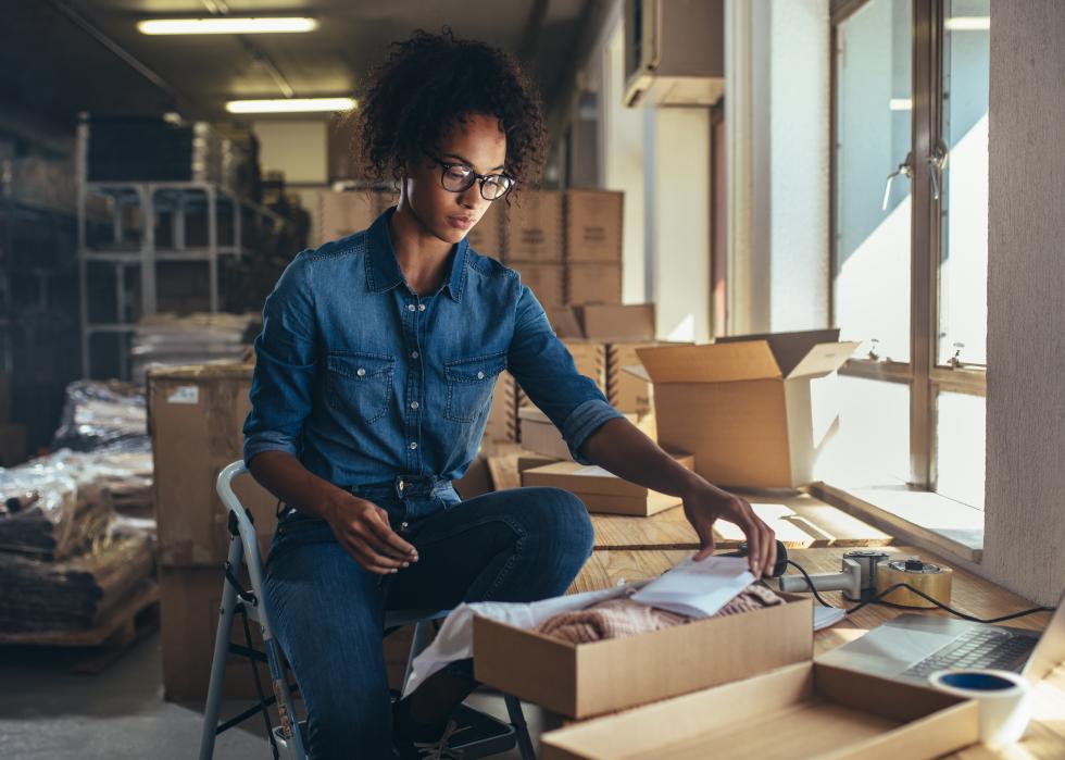 Dropshipping business owner working