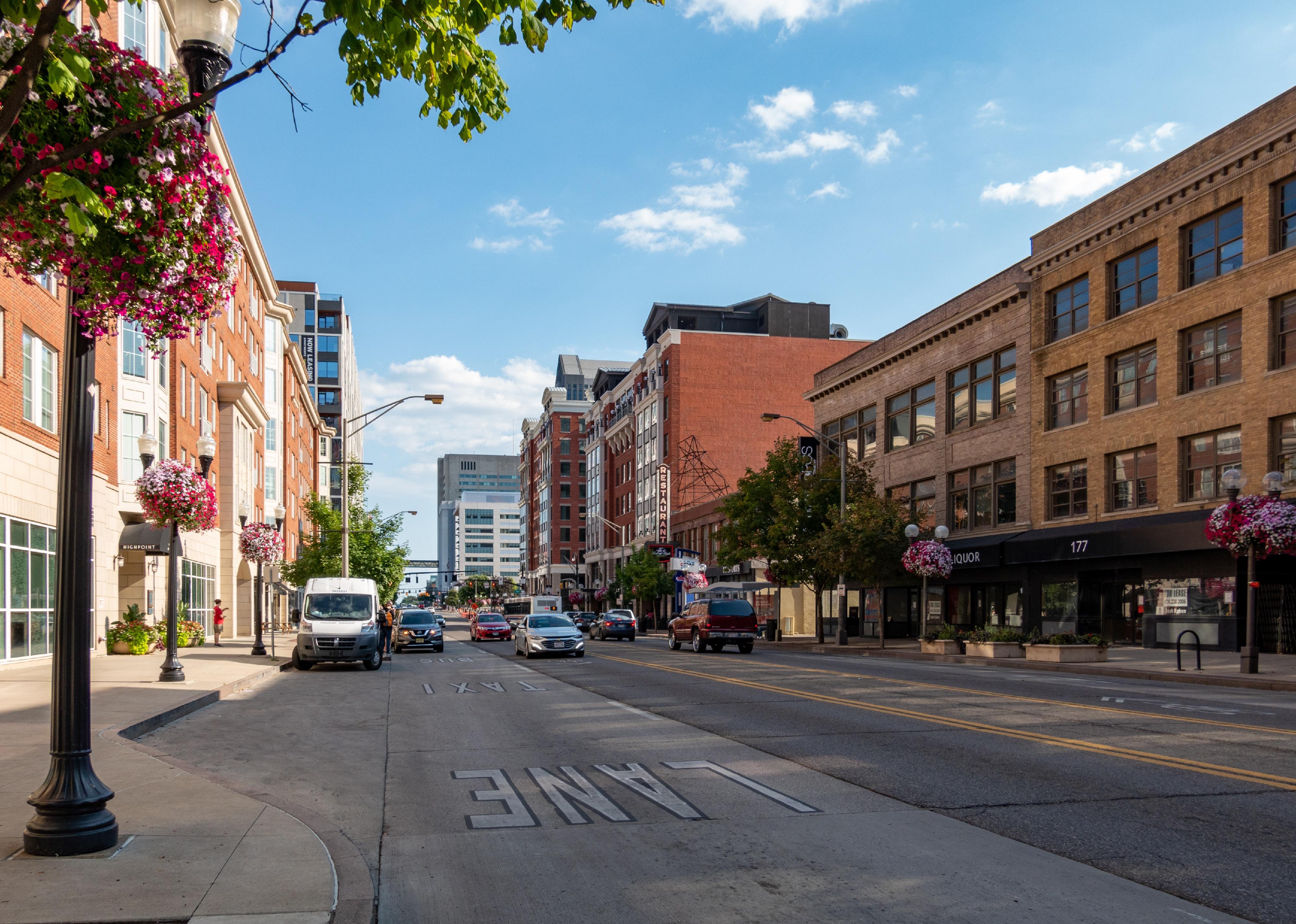 The city streets of Columbus, Ohio.