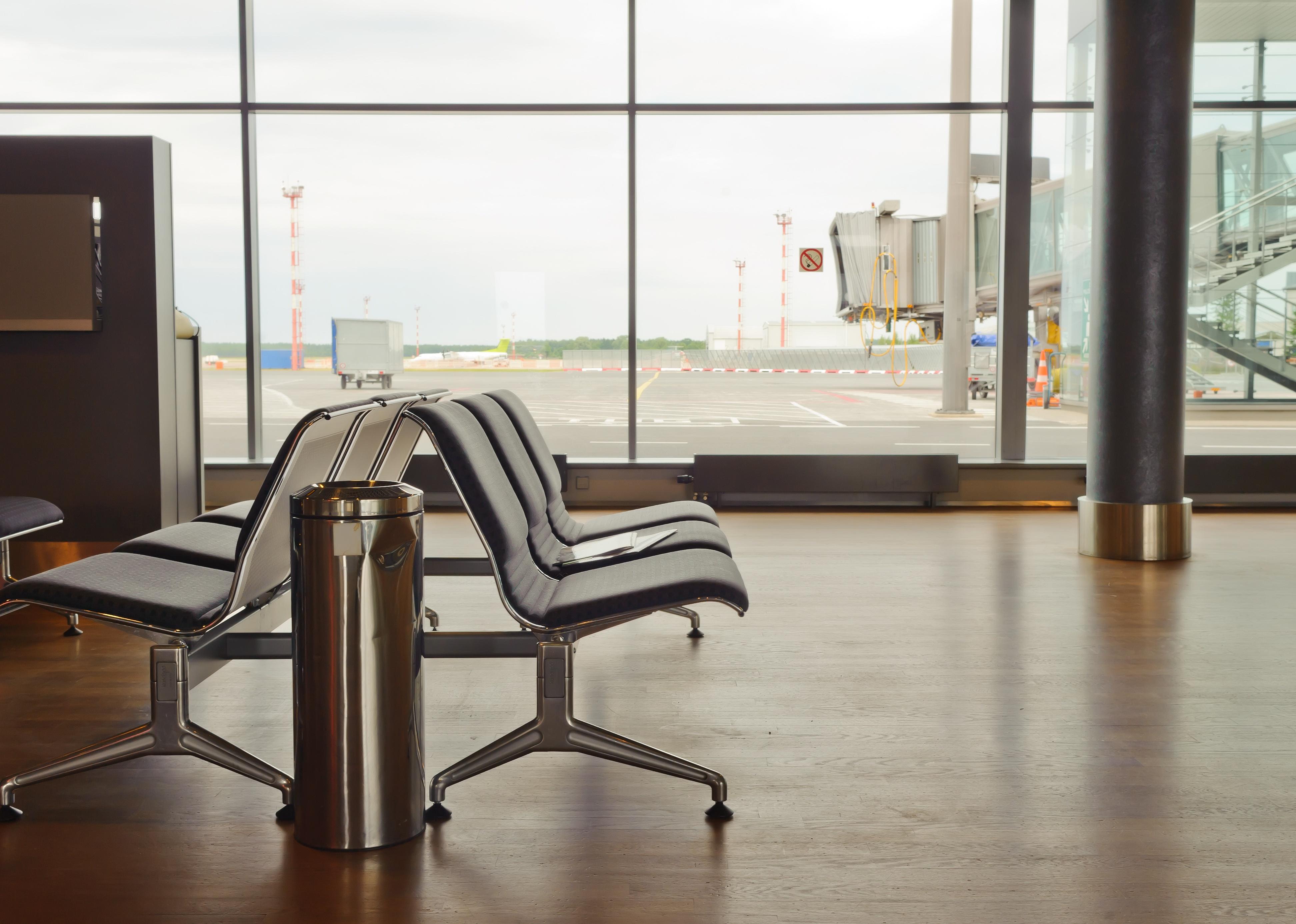 Interior of departure lounge at the airport