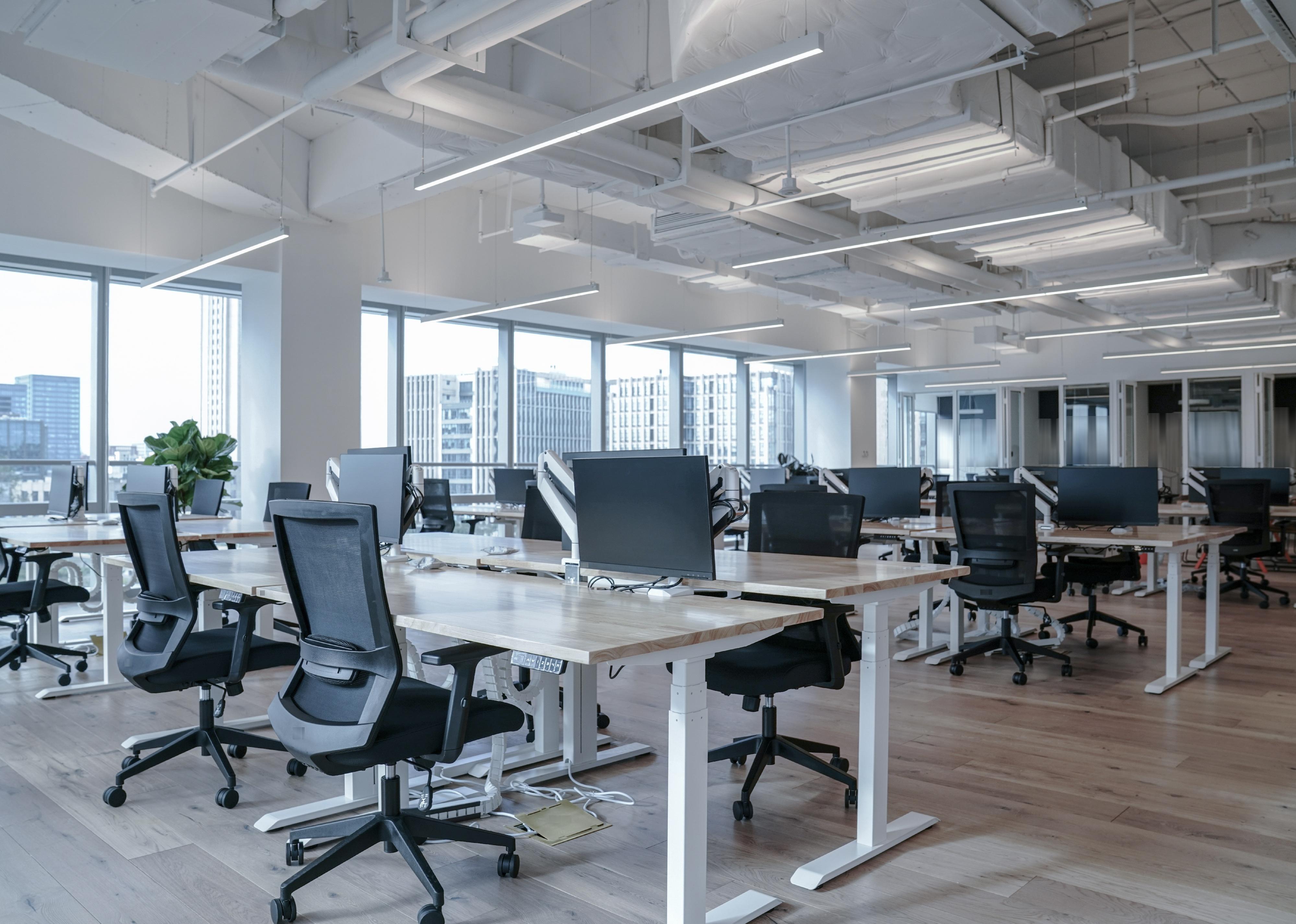 Interior of modern empty office building.