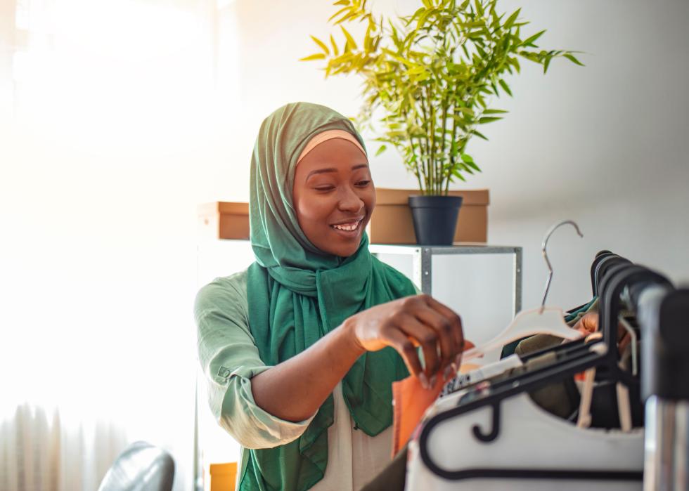 Young woman working in workshop