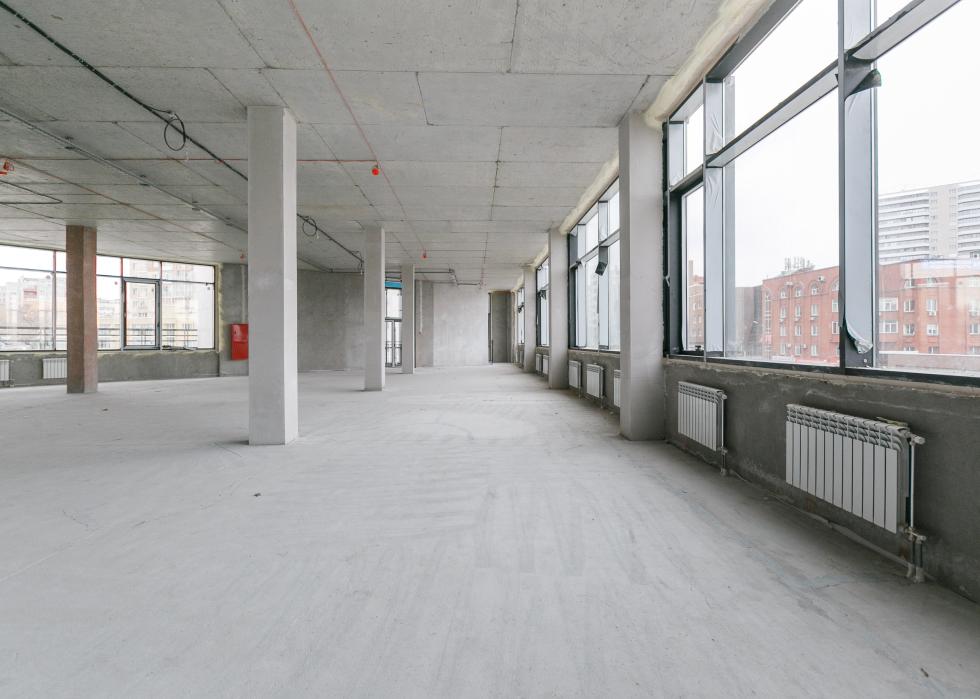 Empty office space under construction.