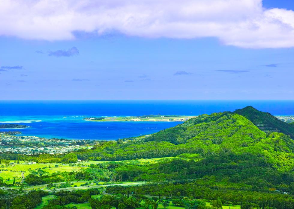 Kaneohe residential area and Marine Cobase.