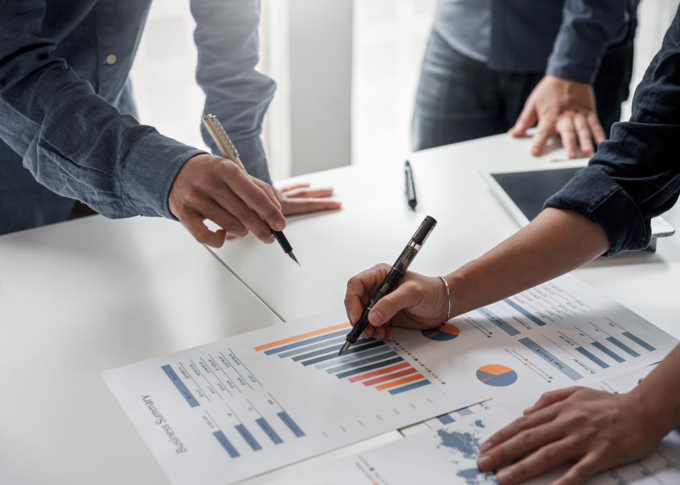 Business people meeting and planning in an office.