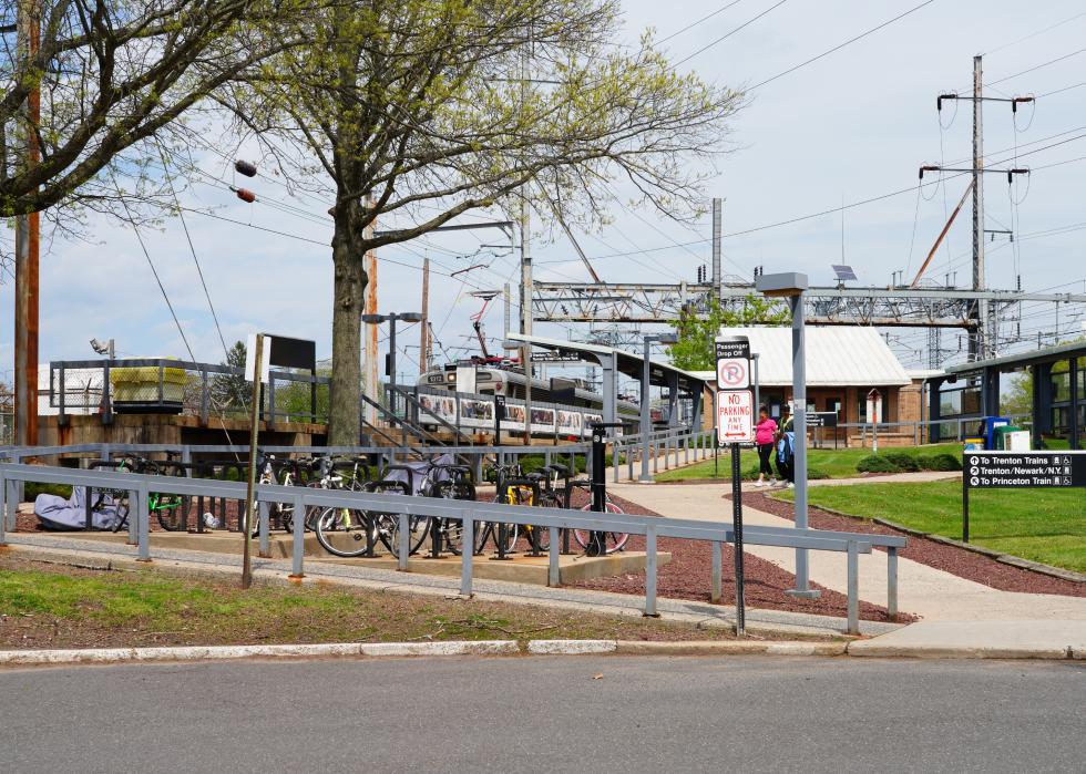 View of the Princeton Junction train on the NJ Transit Northeast Corridor line.