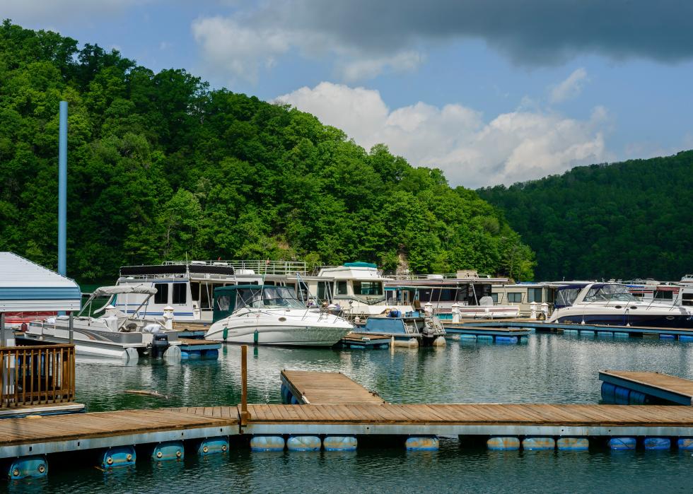 Bee Run Recreational Area and its marina in Braxton County.
