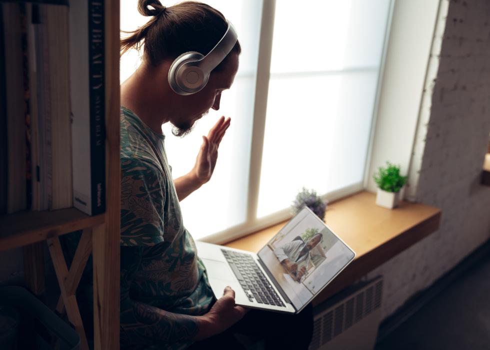 Young man on medical videocall