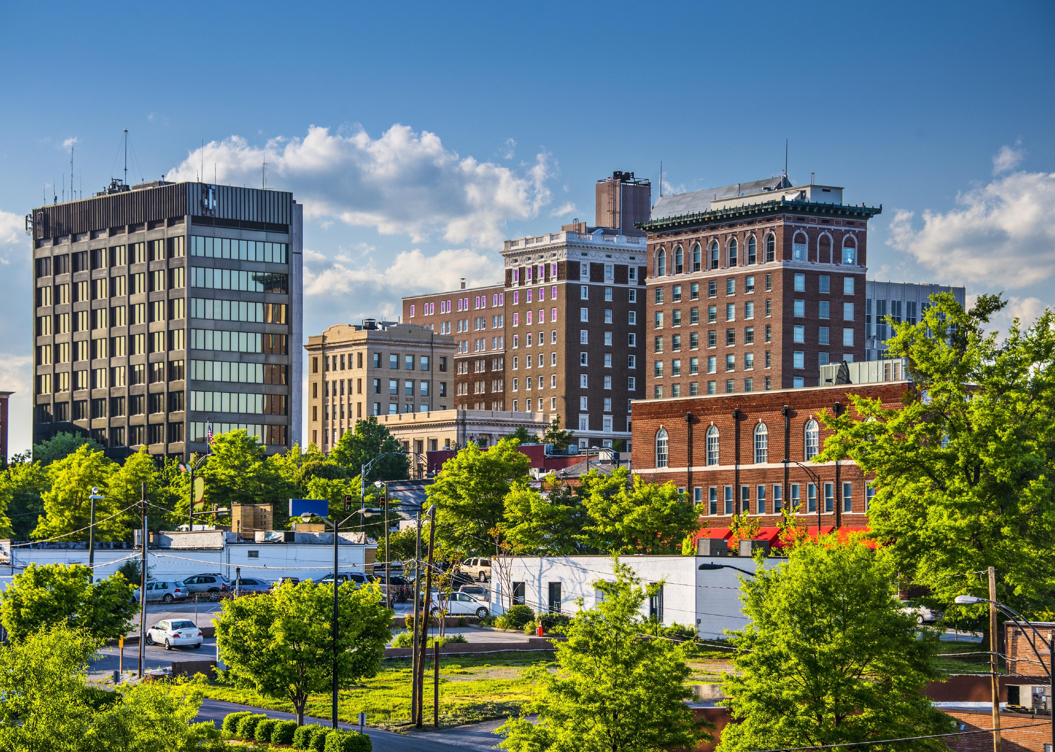 Greenville, South Carolina, USA downtown buildings.